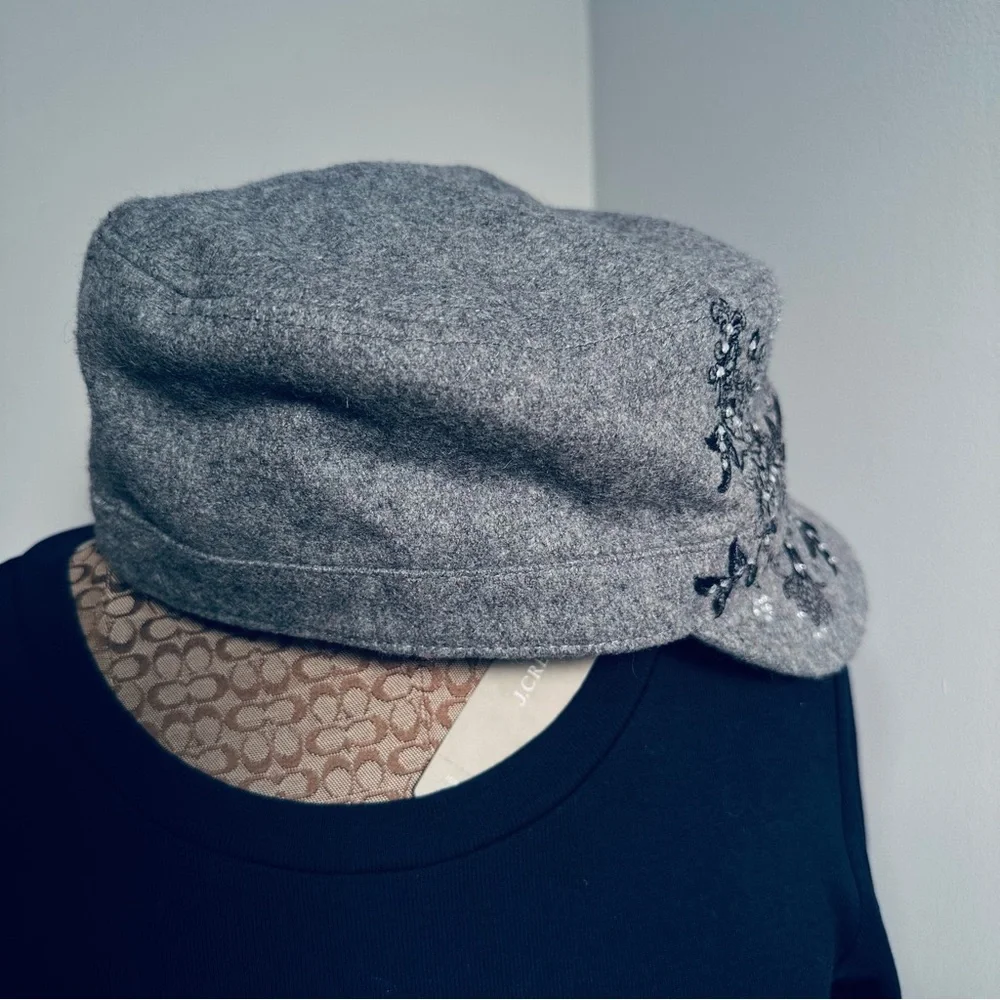 Scala Beret Hat with Embellishments and Scarf